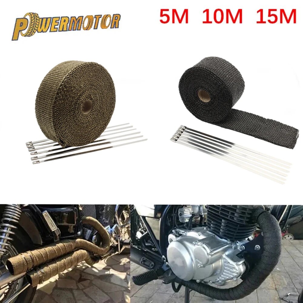Motorcycle Exhaust Thermal Tap - đánh giá và giá Exhaust Wrap Titanium